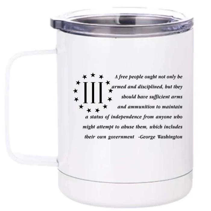 Patriot George Washington American Flag Quote Front & Back 12oz Stainless Steel Tumbler Cup