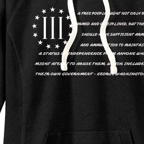 Patriot George Washington Flag Quote Women's Fleece Hoodie