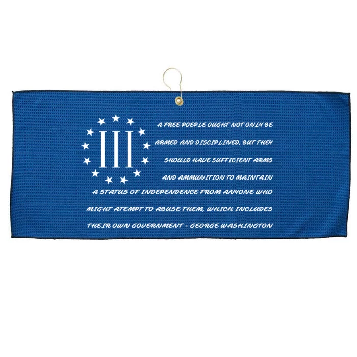 Patriot George Washington Flag Quote Large Microfiber Waffle Golf Towel