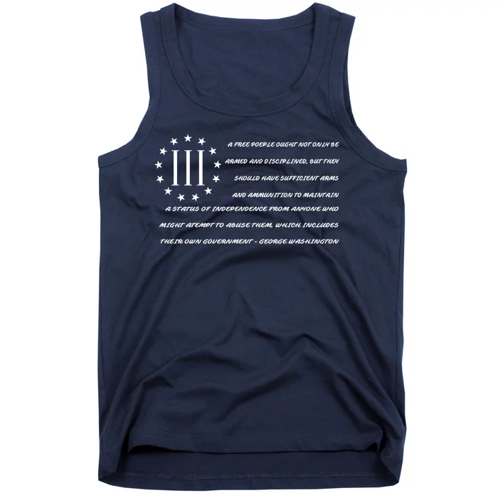 Patriot George Washington Flag Quote Tank Top