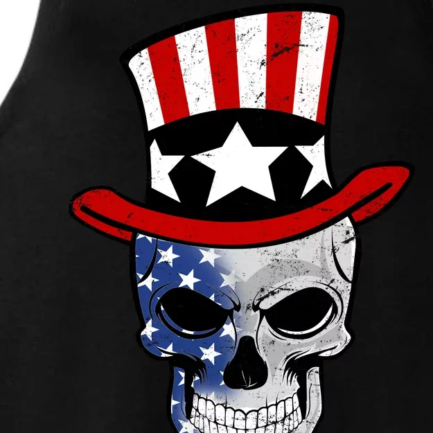 Patriot Skull Ladies Tri-Blend Wicking Tank