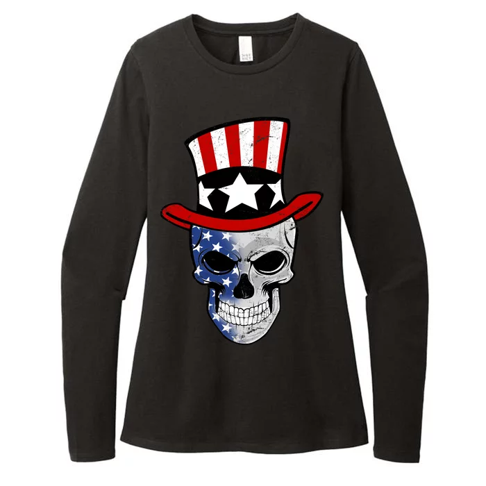 Patriot Skull Womens CVC Long Sleeve Shirt