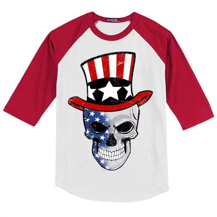 Patriot Skull Kids Colorblock Raglan Jersey