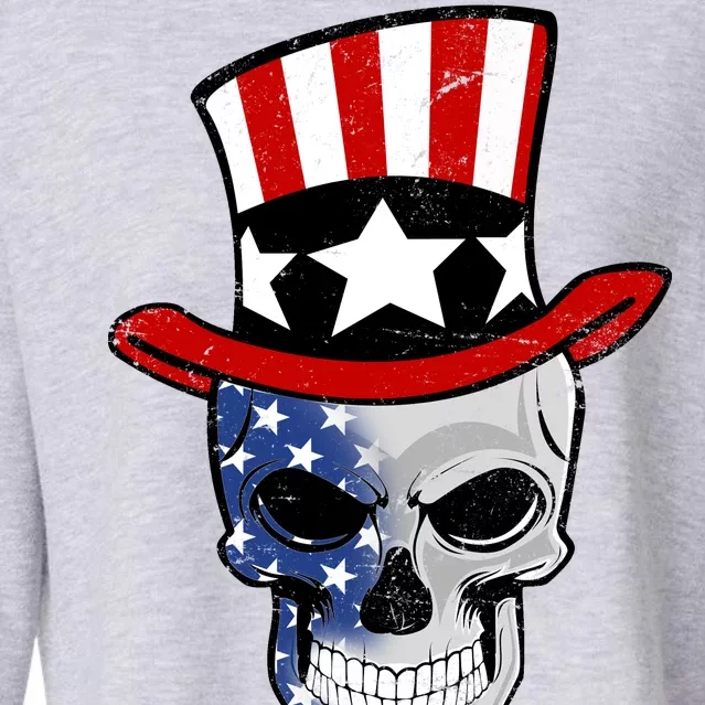 Patriot Skull Cropped Pullover Crew