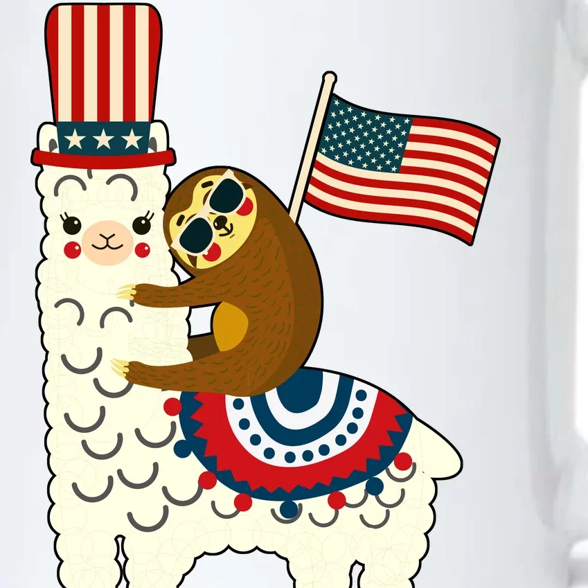 Patriot Sloth Llama Black Color Changing Mug