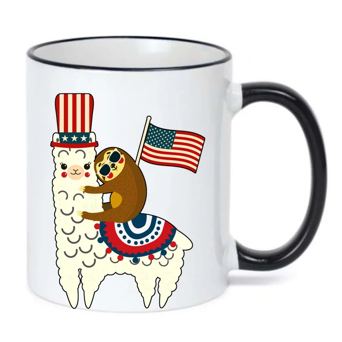 Patriot Sloth Llama Black Color Changing Mug