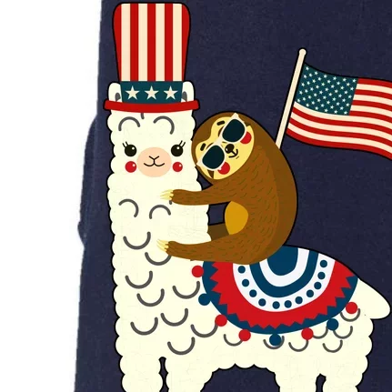 Patriot Sloth Llama Doggie 3-End Fleece Hoodie