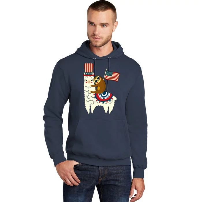 Patriot Sloth Llama Tall Hoodie