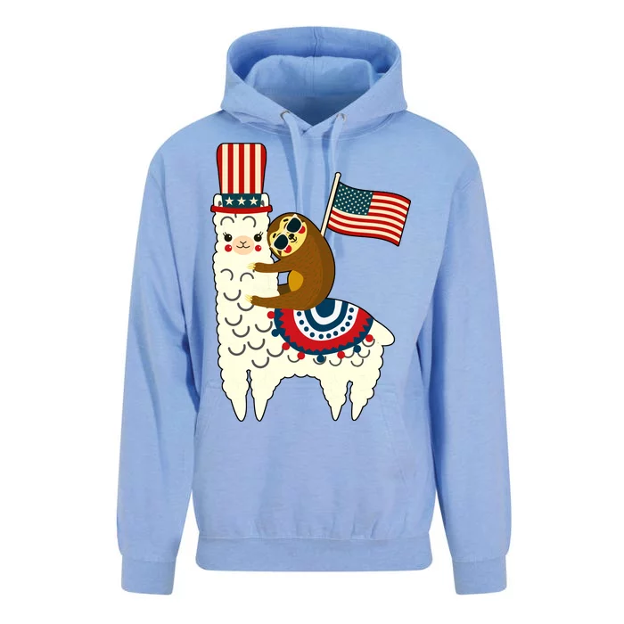 Patriot Sloth Llama Unisex Surf Hoodie