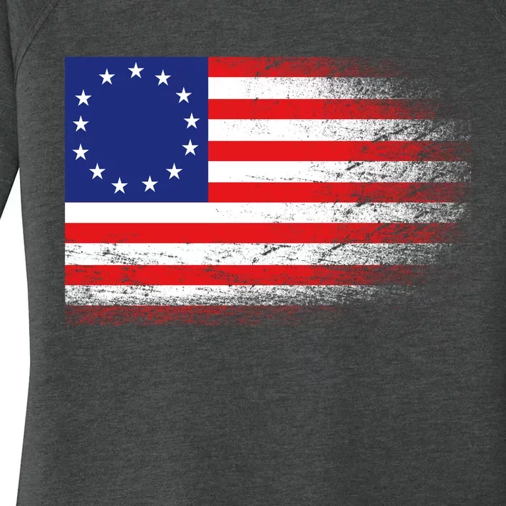 Patriotic 13 Colonies Flag Betsy Ross Women's Perfect Tri Tunic Long Sleeve Shirt