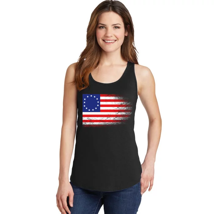 Patriotic 13 Colonies Flag Betsy Ross Ladies Essential Tank