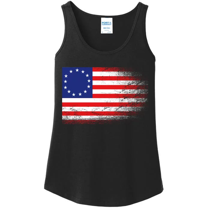 Patriotic 13 Colonies Flag Betsy Ross Ladies Essential Tank