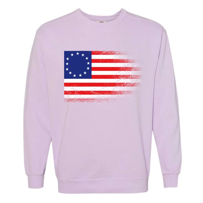 Patriotic 13 Colonies Flag Betsy Ross Garment-Dyed Sweatshirt