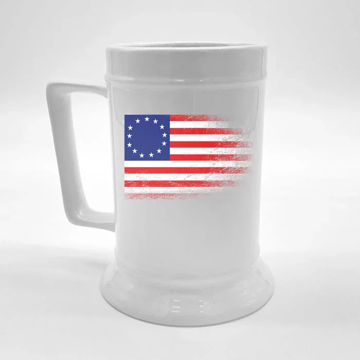 Patriotic 13 Colonies Flag Betsy Ross Front & Back Beer Stein