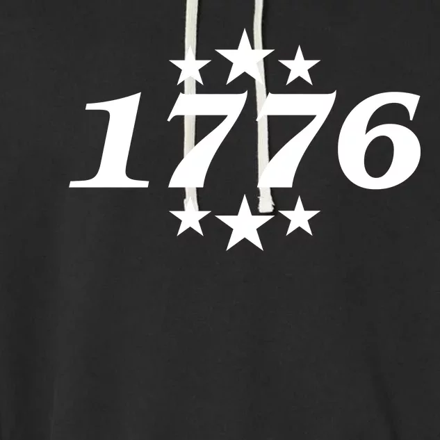 Patriotic 1776 USA 4th of July Stars Garment-Dyed Fleece Hoodie