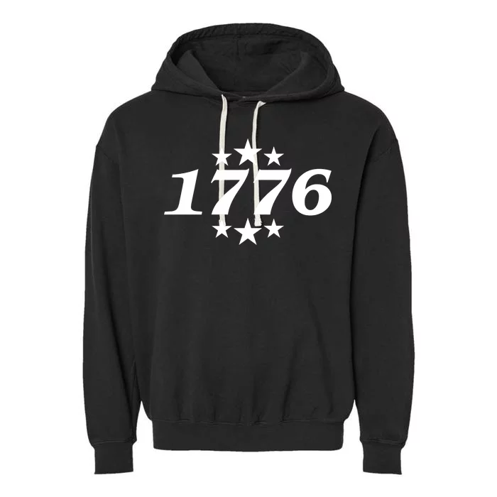 Patriotic 1776 USA 4th of July Stars Garment-Dyed Fleece Hoodie