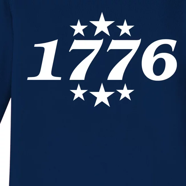 Patriotic 1776 USA 4th of July Stars Baby Long Sleeve Bodysuit