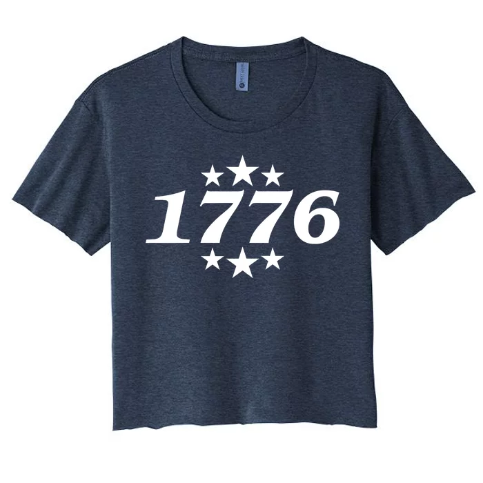 Patriotic 1776 USA 4th of July Stars Women's Crop Top Tee