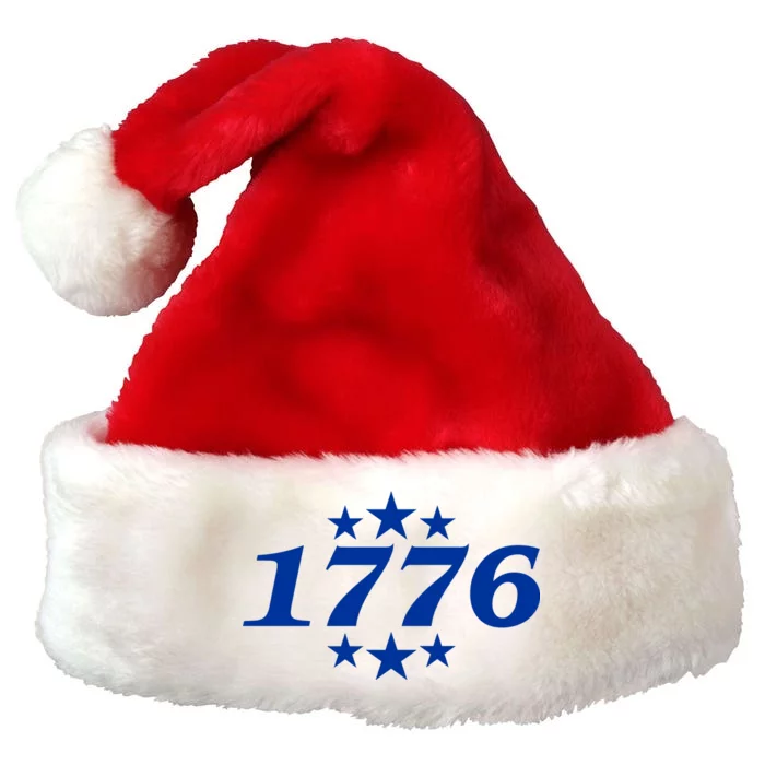 Patriotic 1776 USA 4th of July Stars Premium Christmas Santa Hat