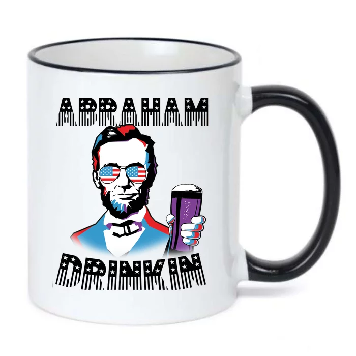 Patriotic Abraham Lincoln Drinkin Black Color Changing Mug