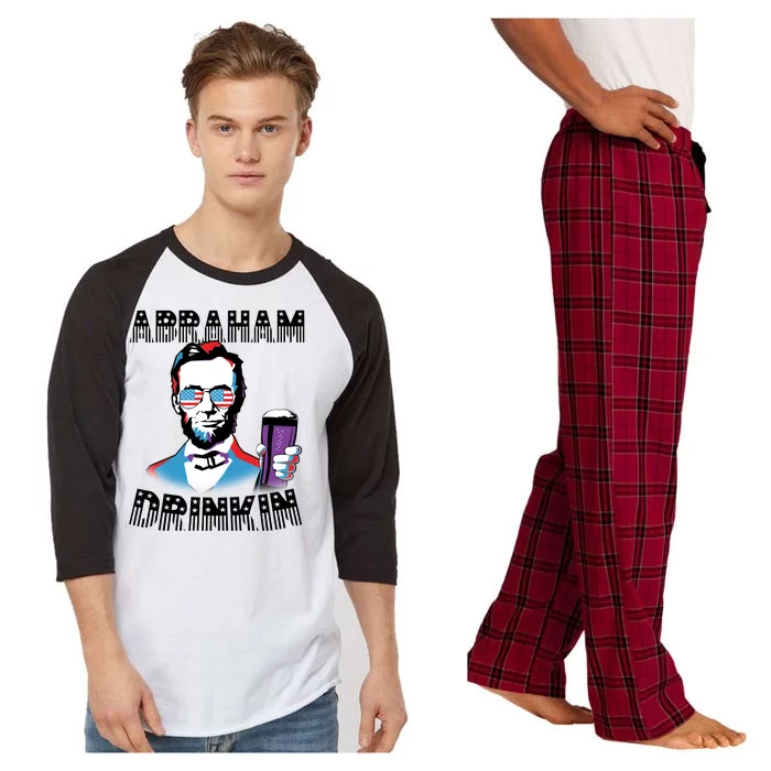 Patriotic Abraham Lincoln Drinkin Raglan Sleeve Pajama Set