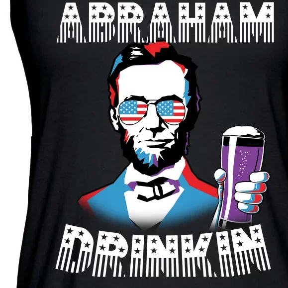 Patriotic Abraham Lincoln Drinkin Ladies Essential Flowy Tank