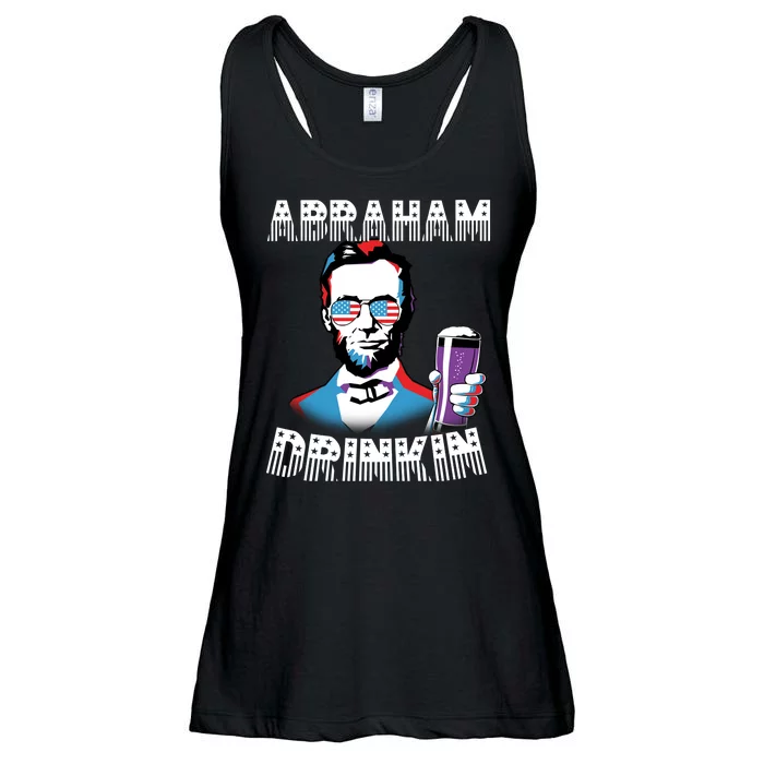 Patriotic Abraham Lincoln Drinkin Ladies Essential Flowy Tank