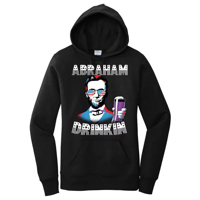 Patriotic Abraham Lincoln Drinkin Women's Pullover Hoodie