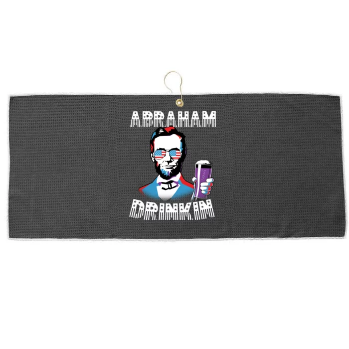 Patriotic Abraham Lincoln Drinkin Large Microfiber Waffle Golf Towel