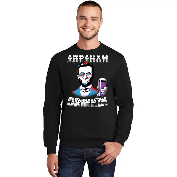 Patriotic Abraham Lincoln Drinkin Tall Sweatshirt