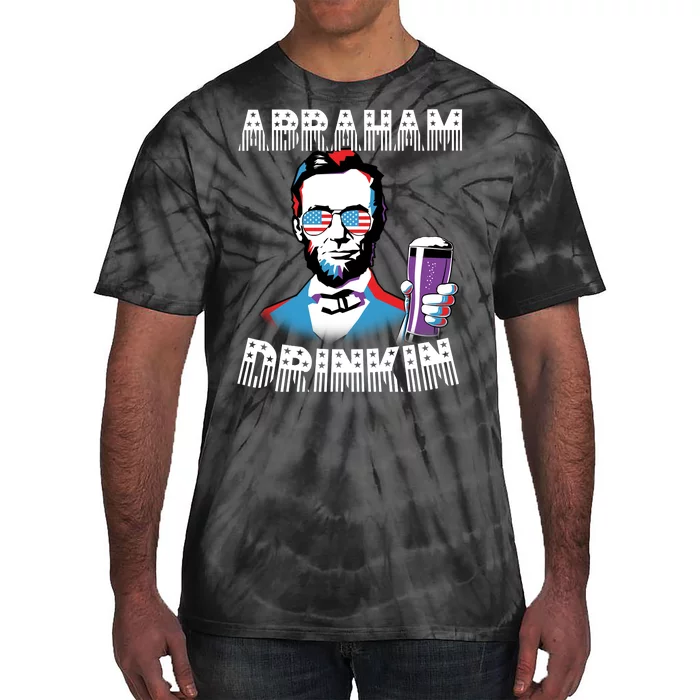 Patriotic Abraham Lincoln Drinkin Tie-Dye T-Shirt