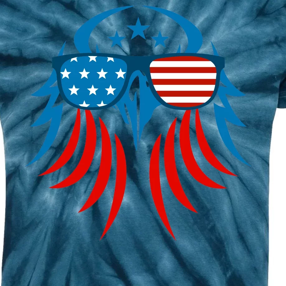 Patriotic American Bald Eagle Kids Tie-Dye T-Shirt