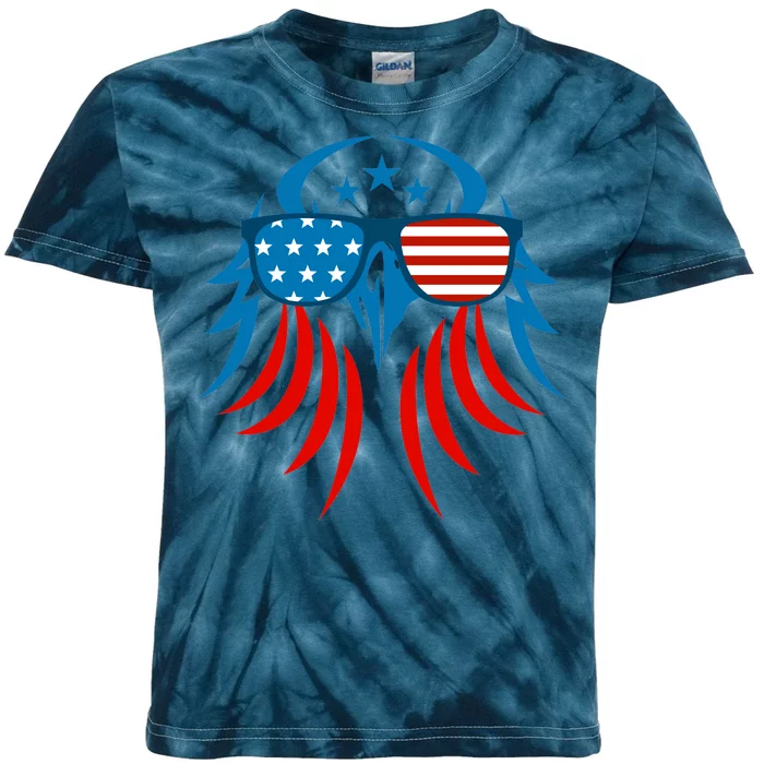 Patriotic American Bald Eagle Kids Tie-Dye T-Shirt