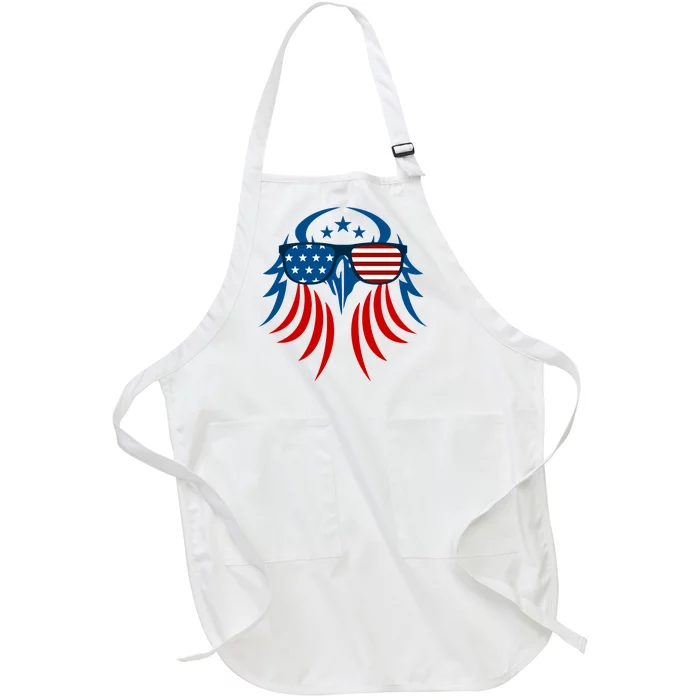 Patriotic American Bald Eagle Full-Length Apron With Pocket