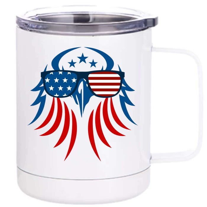 Patriotic American Bald Eagle Front & Back 12oz Stainless Steel Tumbler Cup