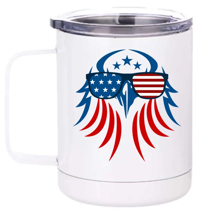 Patriotic American Bald Eagle Front & Back 12oz Stainless Steel Tumbler Cup