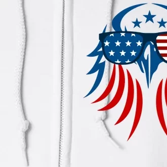 Patriotic American Bald Eagle Full Zip Hoodie