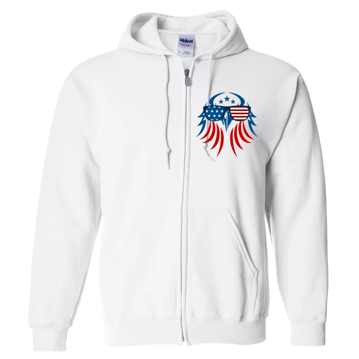 Patriotic American Bald Eagle Full Zip Hoodie