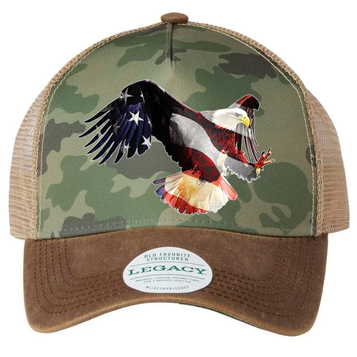 Patriotic American Bold Eagle Legacy Tie Dye Trucker Hat