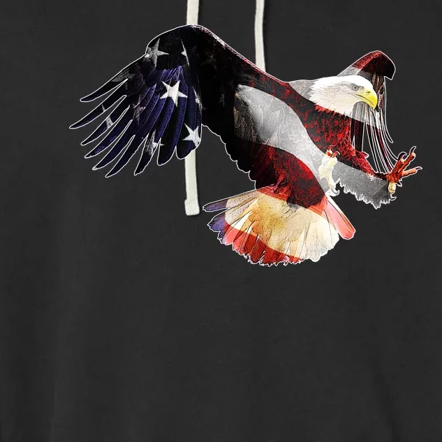 Patriotic American Bold Eagle Garment-Dyed Fleece Hoodie