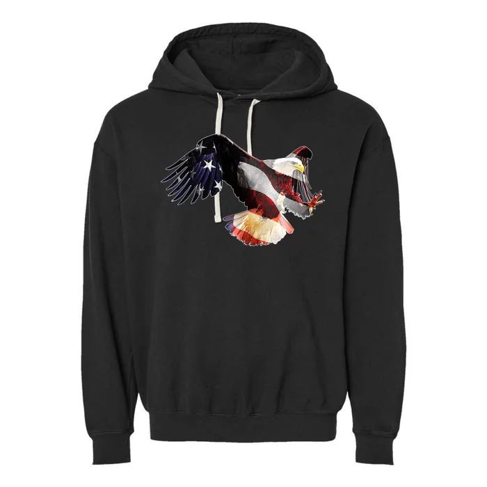 Patriotic American Bold Eagle Garment-Dyed Fleece Hoodie