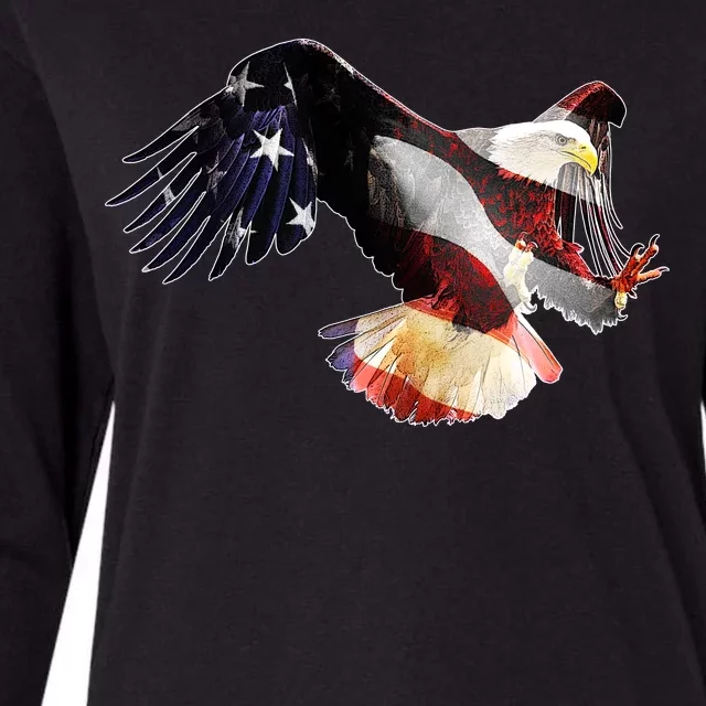 Patriotic American Bold Eagle Womens Cotton Relaxed Long Sleeve T-Shirt