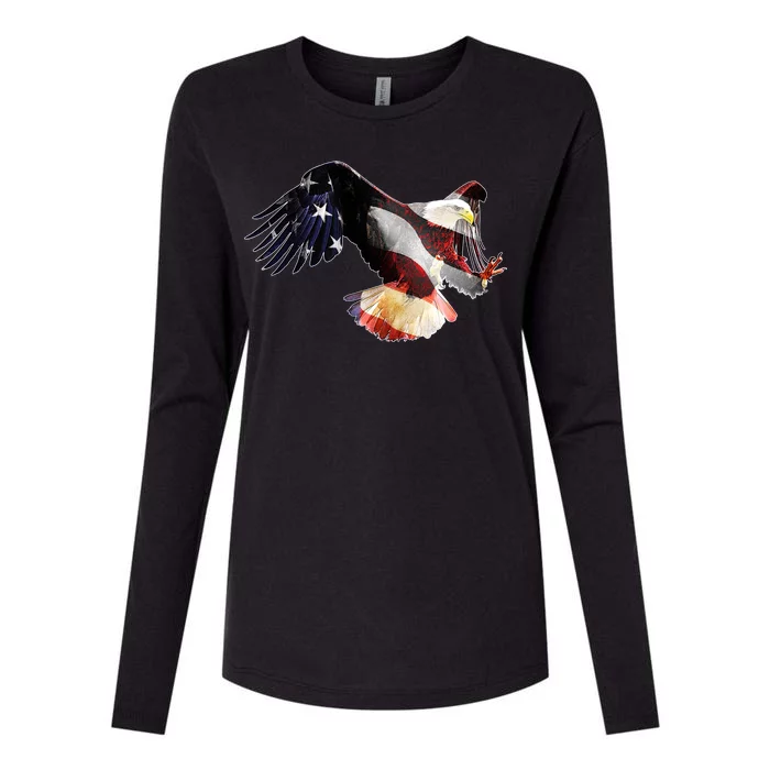 Patriotic American Bold Eagle Womens Cotton Relaxed Long Sleeve T-Shirt