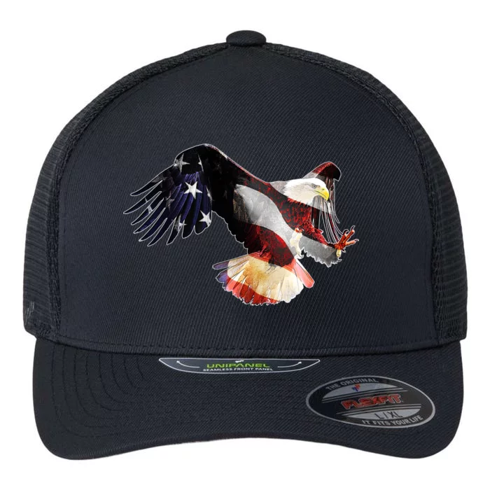 Patriotic American Bold Eagle Flexfit Unipanel Trucker Cap