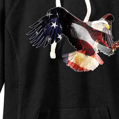 Patriotic American Bold Eagle Women's Fleece Hoodie