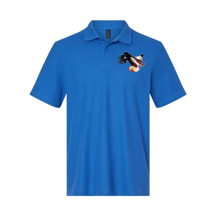 Patriotic American Bold Eagle Softstyle Adult Sport Polo