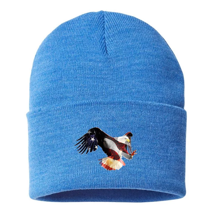 Patriotic American Bold Eagle Sustainable Knit Beanie