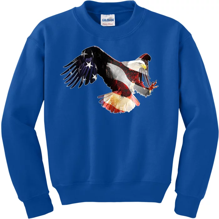 Patriotic American Bold Eagle Kids Sweatshirt