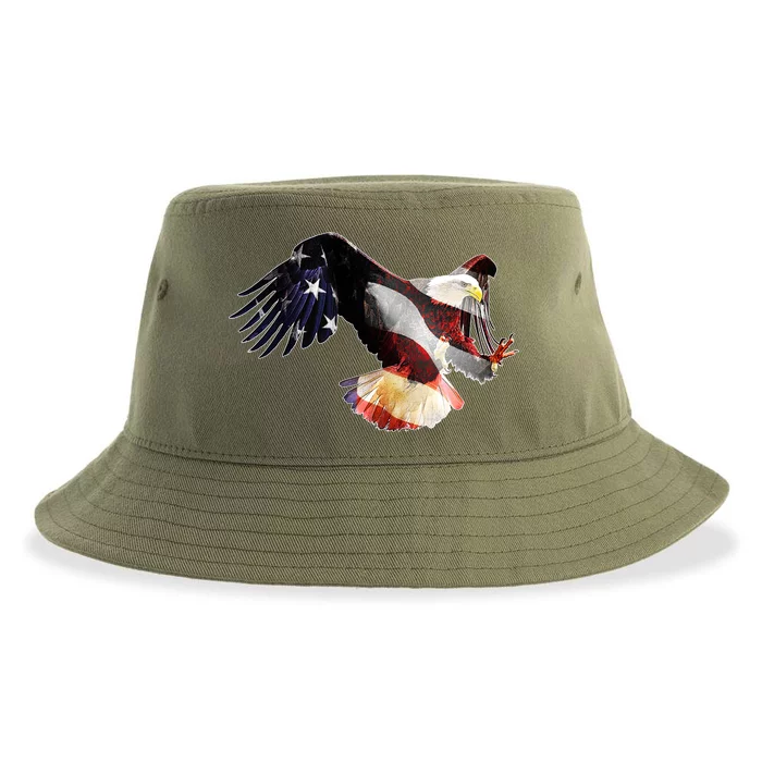 Patriotic American Bold Eagle Sustainable Bucket Hat