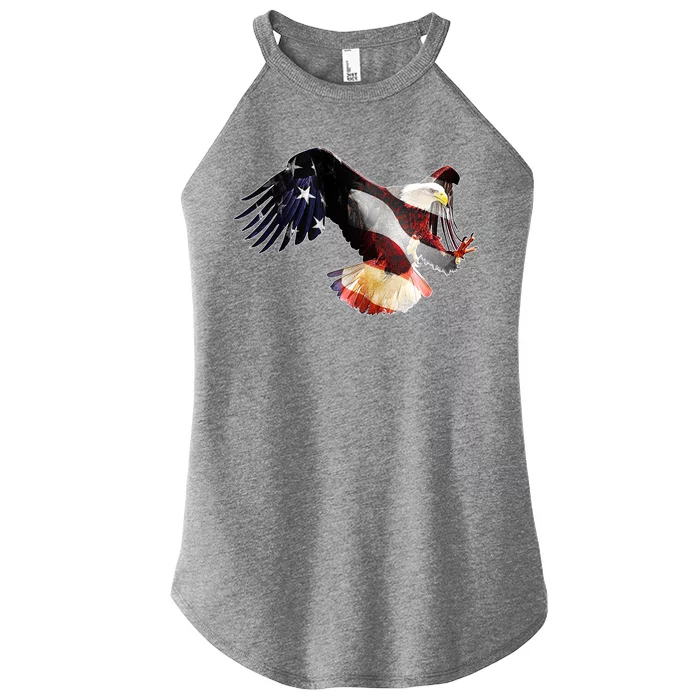 Patriotic American Bold Eagle Women’s Perfect Tri Rocker Tank